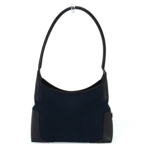 Authentic Salvatore Ferragamo shoulder bag canvas leather - Picture 1 of 8